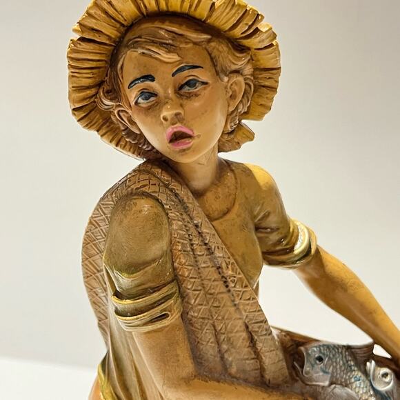 Vintage Italian Capodimonte Child Fish Seller Statue hand painted - Picture 3 of 12